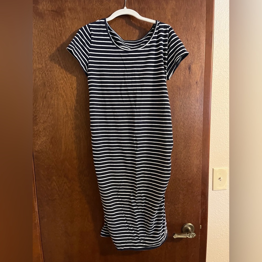 Isabel Maternity by Ingrid & Isabel Navy and White Striped Dress